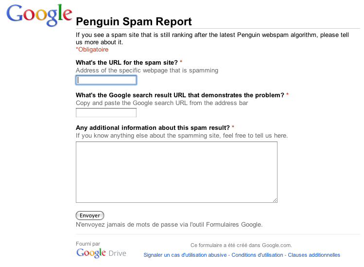 spam report penguin 4