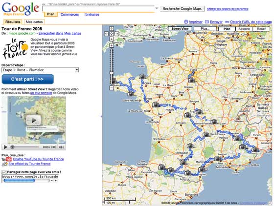 Tour de France - Google Maps Street Views