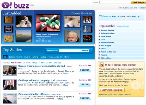 Yahoo! Buzz Homepage