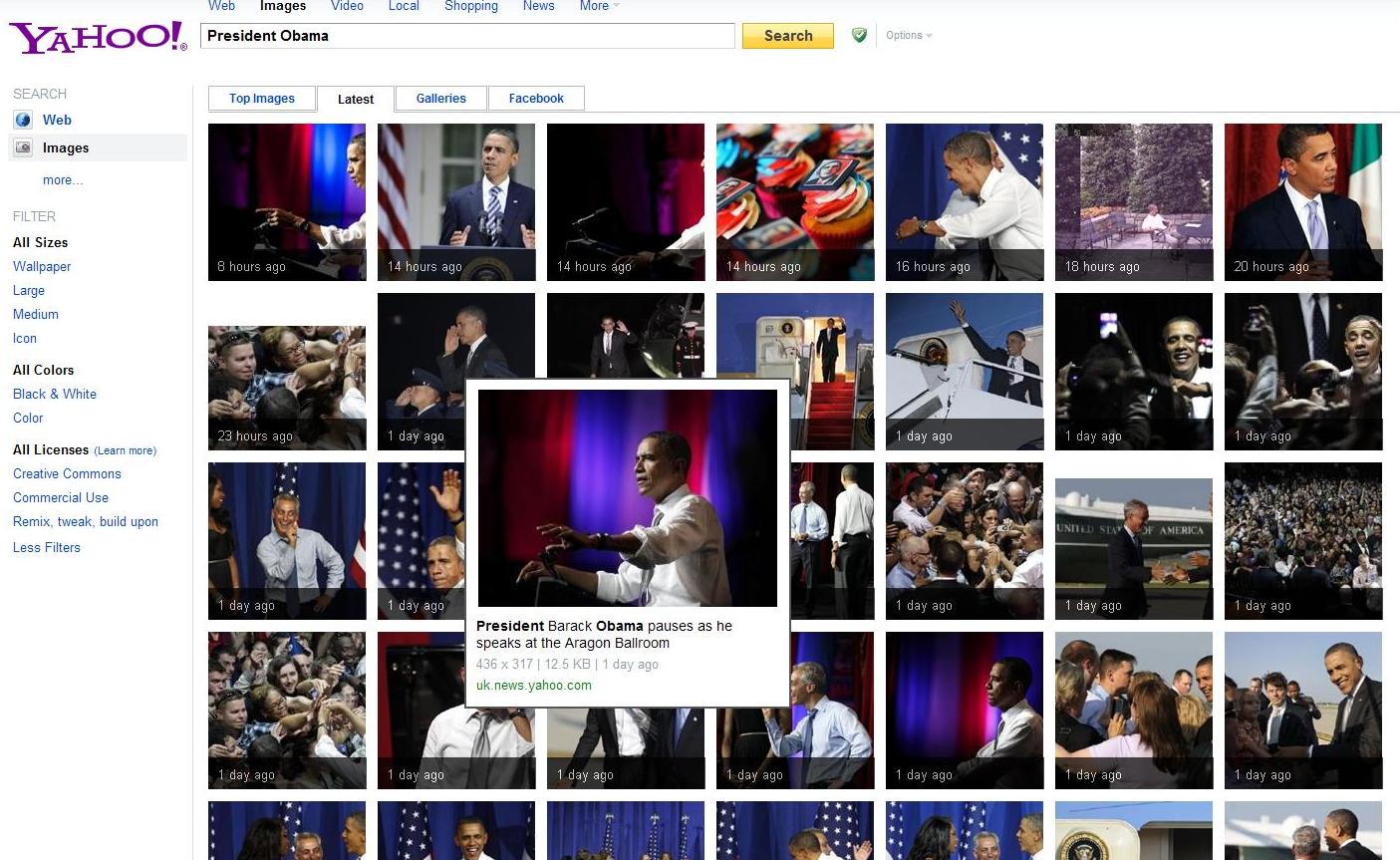Yahoo! Images nouvelle interface