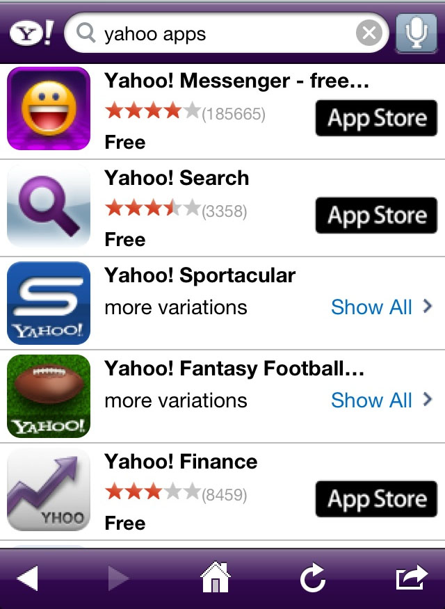 Yahoo! iPhone