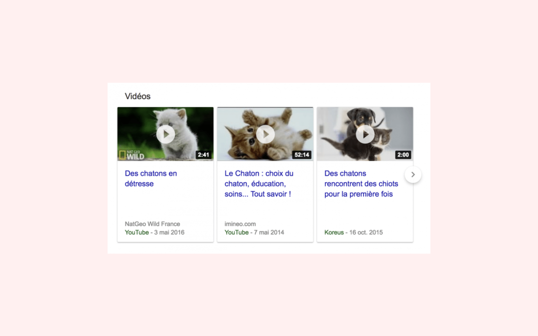 Pas de corrélation dans les classements des vidéos entre YouTube et le carousel de la SERP