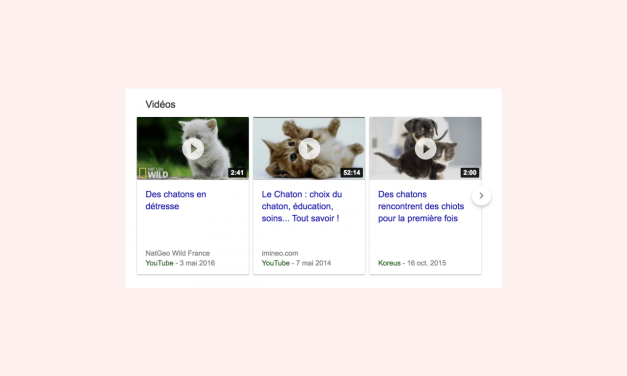 Pas de corrélation dans les classements des vidéos entre YouTube et le carousel de la SERP