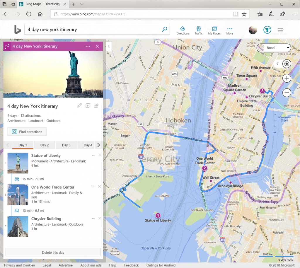 Bing Maps permet de configurer ses voyages Abondance
