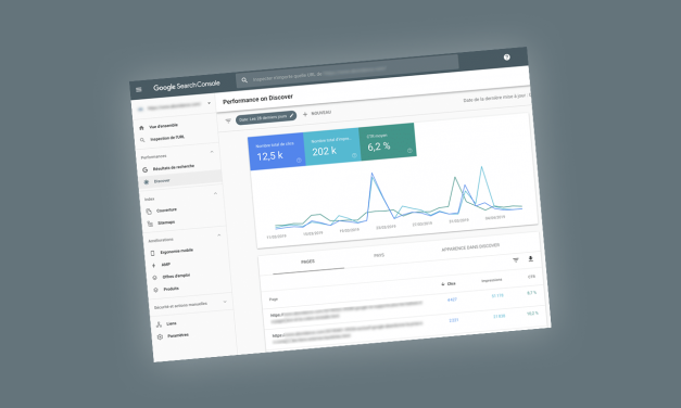 La Search Console propose les infos de trafic sur la fonction Discover
