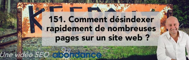 Comment désindexer rapidement de nombreuses pages sur un site web ?  Vidéo SEO Abondance N°151