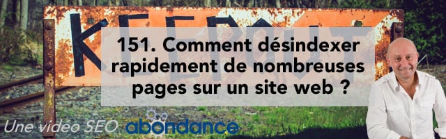 Comment désindexer rapidement de nombreuses pages sur un site web ?  Vidéo SEO Abondance N°151