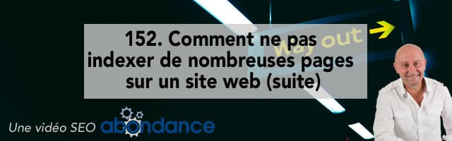 Comment ne pas indexer de nombreuses pages sur un site web (suite) ?  Vidéo SEO Abondance N°152