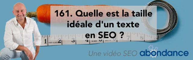 Quelle est la taille idéale d’un texte en SEO ? Vidéo SEO Abondance N°161