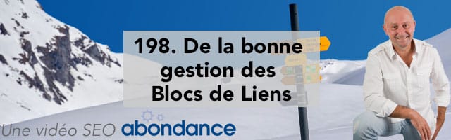 De la bonne gestion des blocs de liens –  Vidéo SEO Abondance N°198