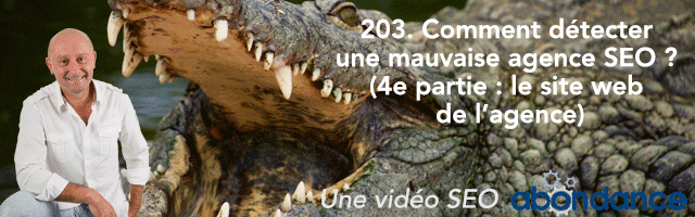 Comment détecter une mauvaise agence SEO (4e partie : le site web de l’agence) ? –  Vidéo SEO Abondance N°203