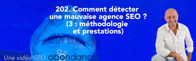 Comment détecter une mauvaise agence SEO (3e partie : Méthodologie et prestations) ? –  Vidéo SEO Abondance N°202