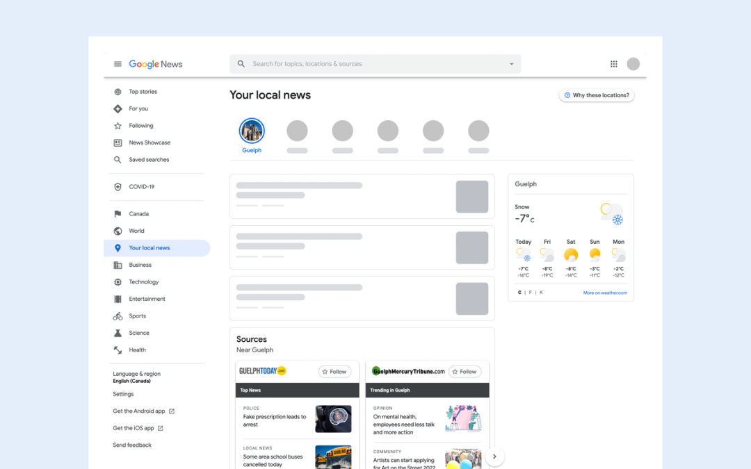 Google News Showcase se localise
