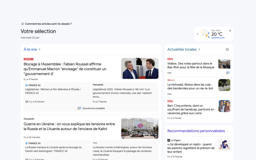 Google News inaugure un nouveau look
