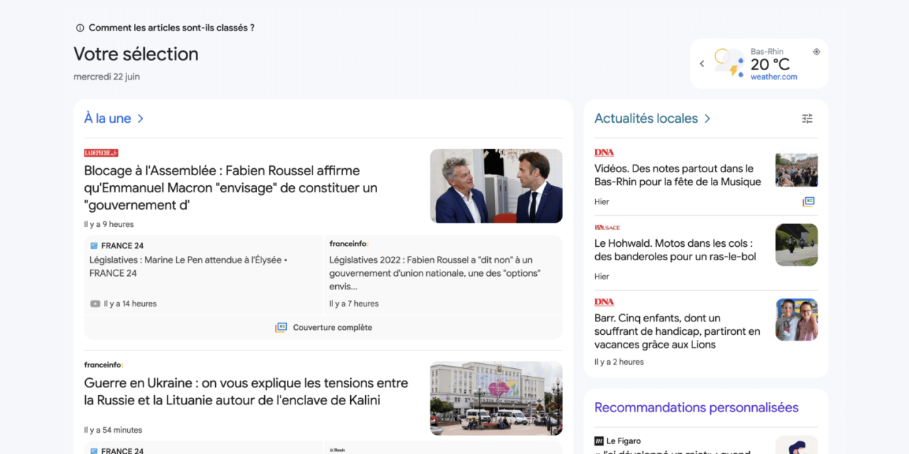 Google News inaugure un nouveau look