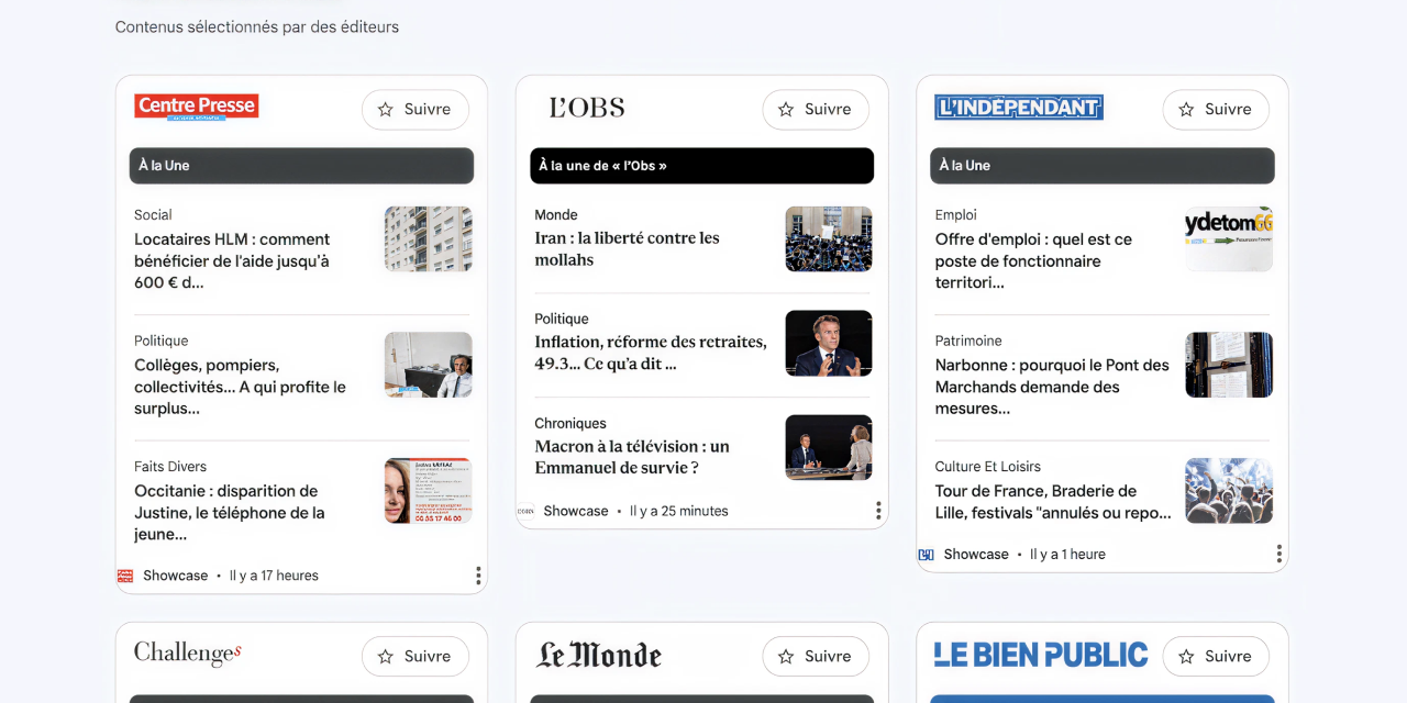 Google News Showcase arrive en France
