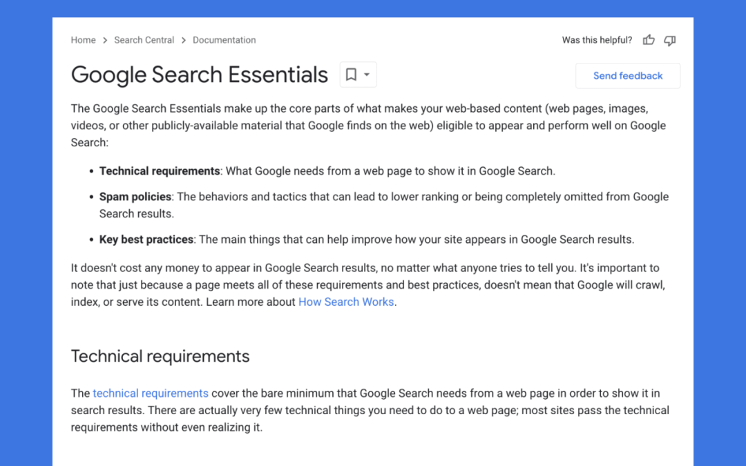Google refond ses recommandations (guidelines) SEO à l’attention des webmasters