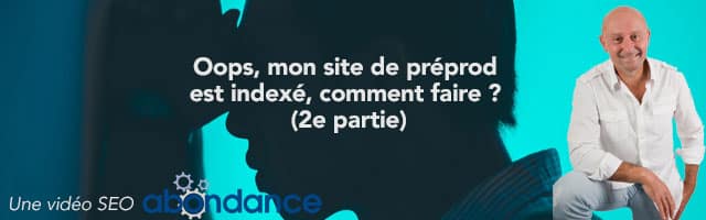 Oops, mon site de préprod est indexé, comment faire ? (2e partie) –  Vidéo SEO Abondance N°230