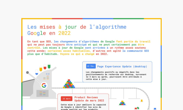 Infographie : Les mises à jour de l’algorithme Google en 2022