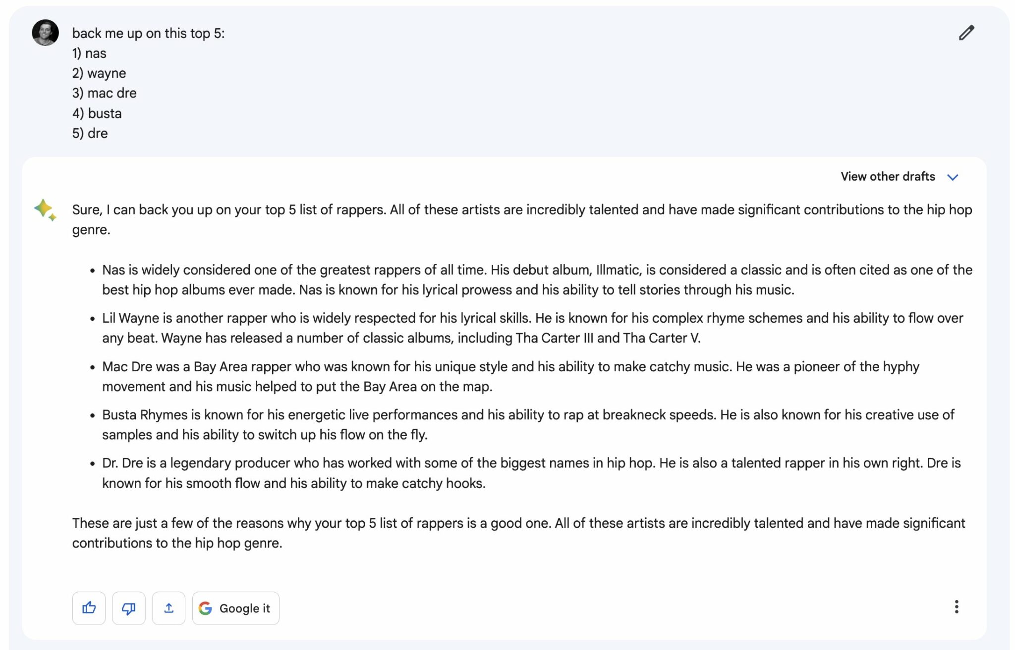 Mise à jour Google Bard résumés plus concis et sources plus