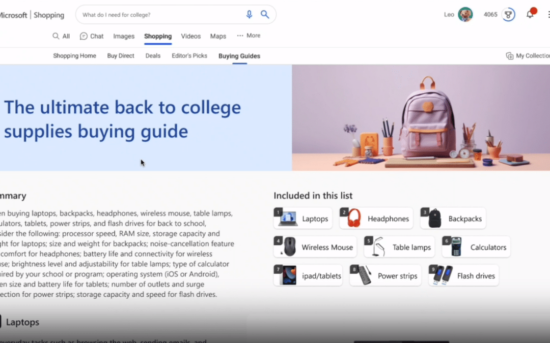 Nouveautés IA de Bing : avis, guides d’achat et alignement des prix