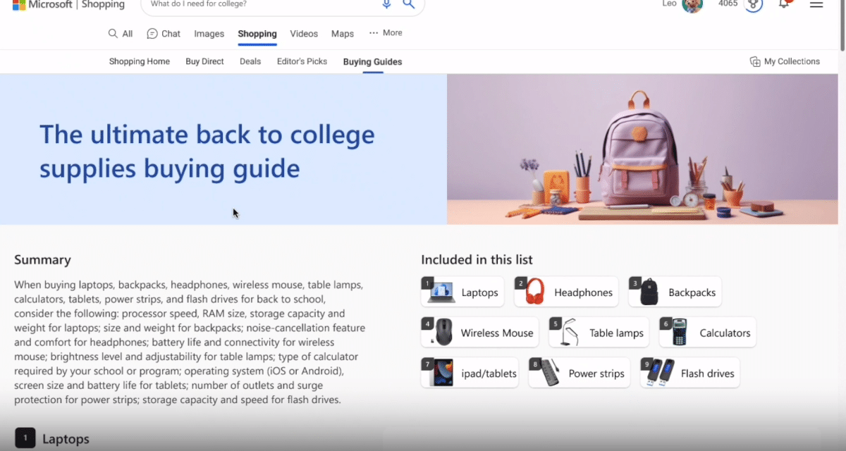 Nouveautés IA de Bing : avis, guides d’achat et alignement des prix