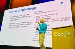 Fusion des syntaxes de données structurées au Google au Search Central Live de Zurich par Aleyda Solis