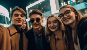 Groupe de 4 adolescents