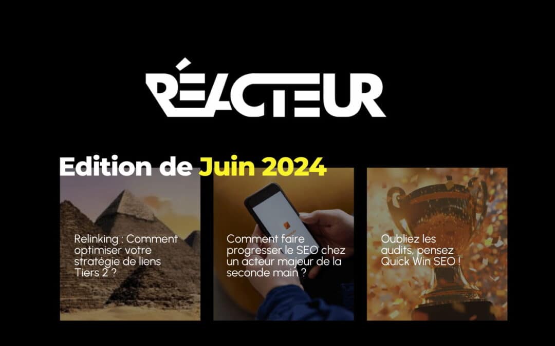 Reacteur.com : Relinking, SEO Leboncoin, Quick wins… – L’édition de Juin 2024