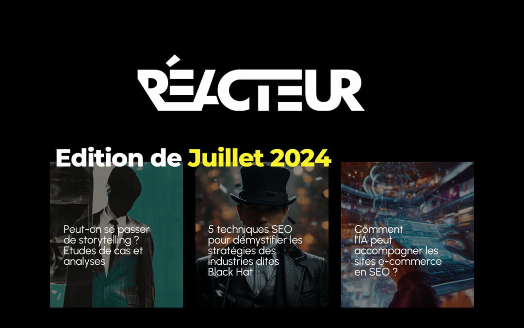 Reacteur.com : Storytelling, Black Hat, AI Overviews… – L’édition de Juillet 2024