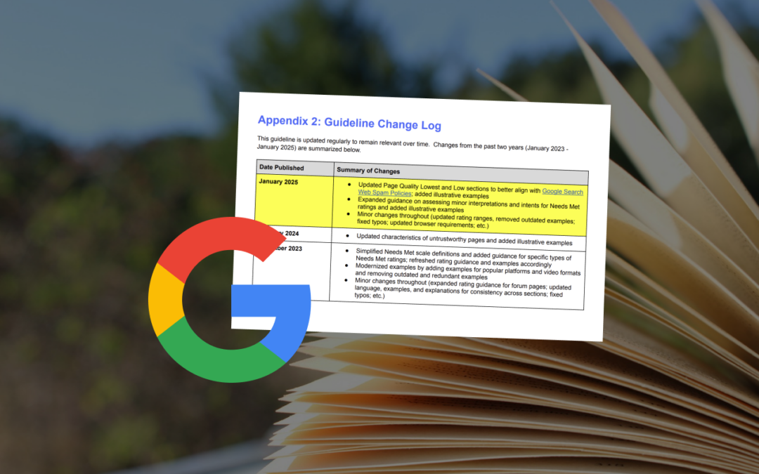 Google met à jour ses Quality Raters Guidelines !