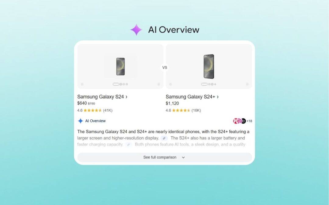 AI Overviews : Google affiche désormais des comparatifs produits automatiques !
