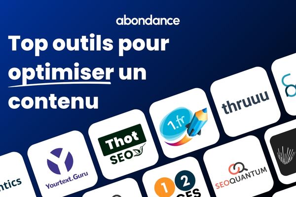 Visuel avec les meilleurs outils pour optimiser un contenu