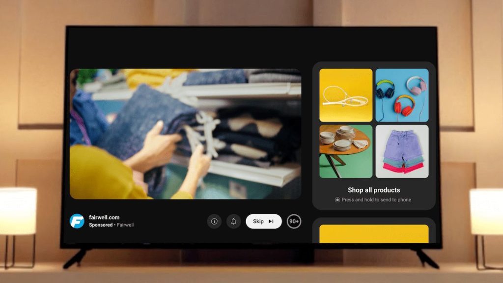 La publicité shoppable sur YouTube TV