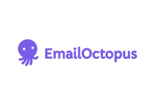 Logo violet d’EmailOctopus avec pieuvre stylisée