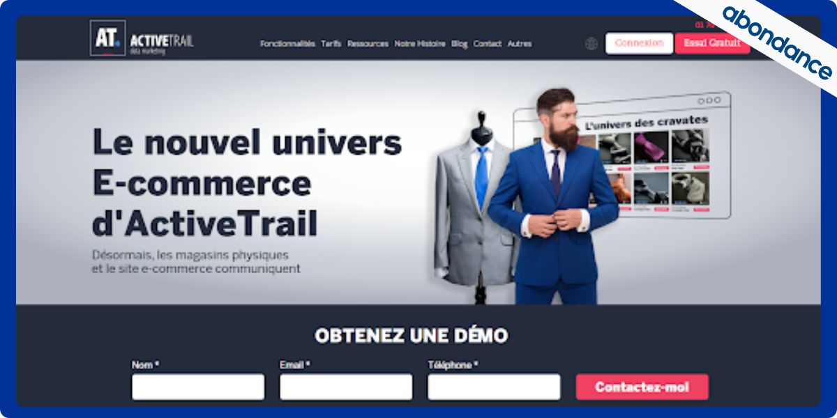 Fonctionnalité marketing e-commerce d'activeTrail