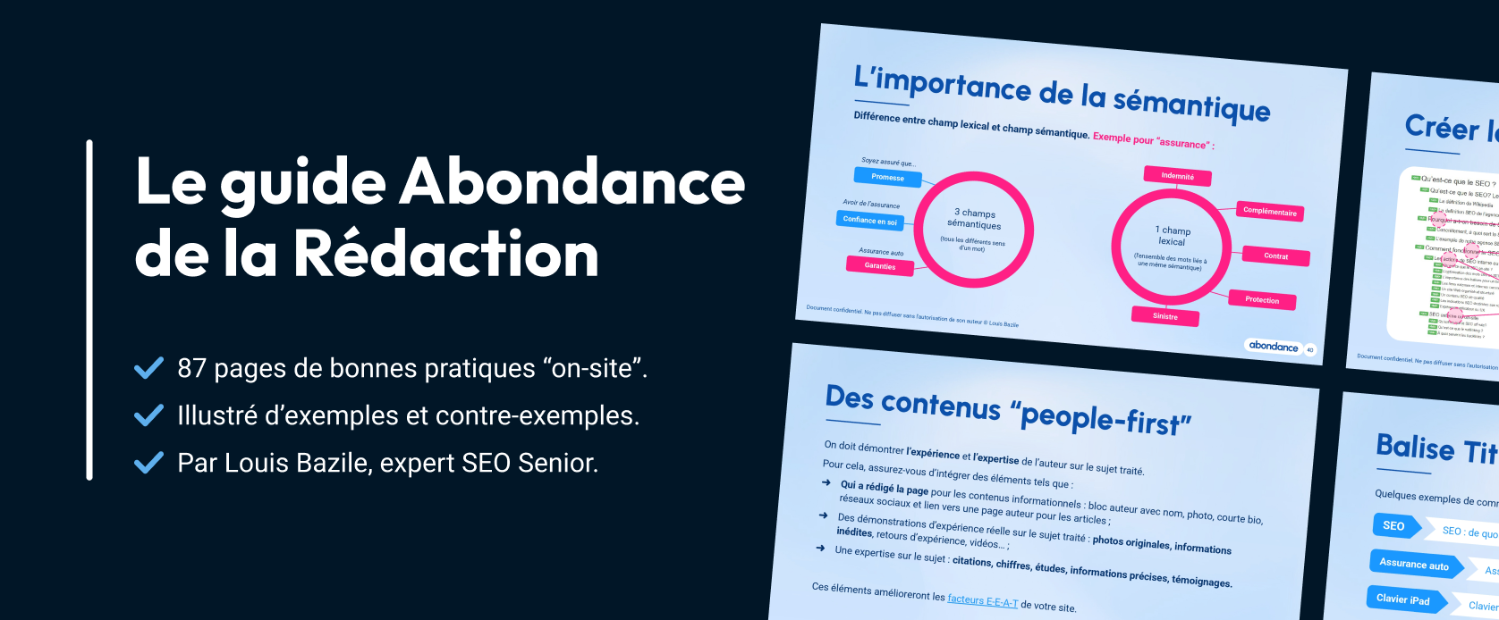Couverture du guide "du netlinking" par abondance, fond bleu clair et violet