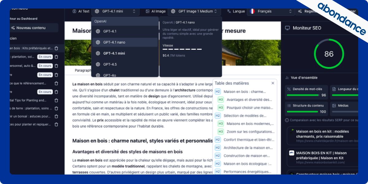 Fonctionnalité génération de contenu avec l'IA d'Otomatic.ai