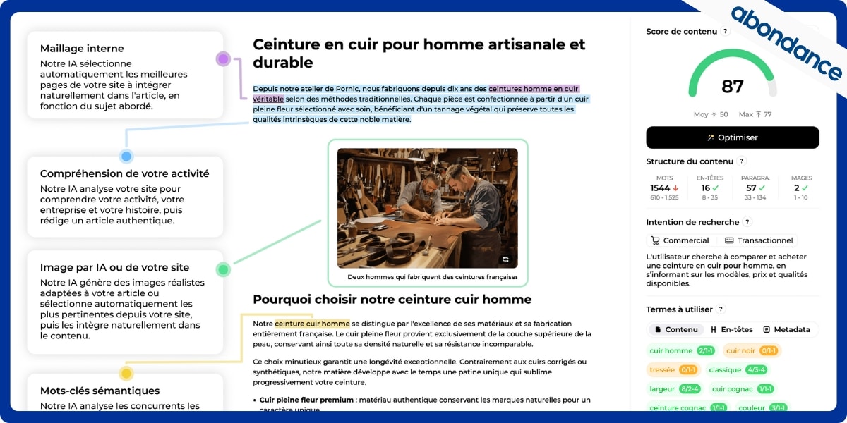 Générez des contenus IA Génération de contenu IA - Sedestral