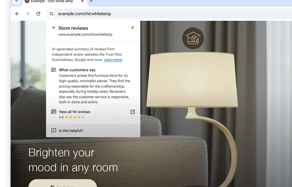 Google chrome dévoile « store reviews » pour mieux détecter les boutiques e-commerce fiables