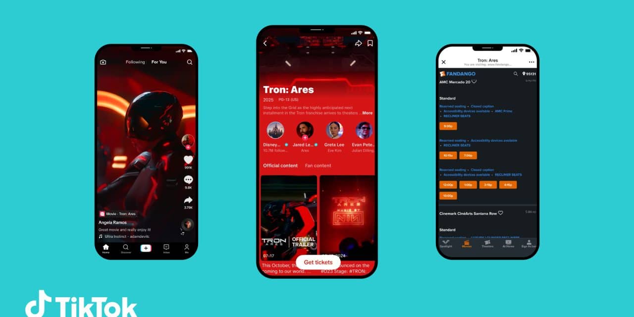 TikTok et Fandango : acheter ses billets de cinéma est aussi simple que partager une vidéo