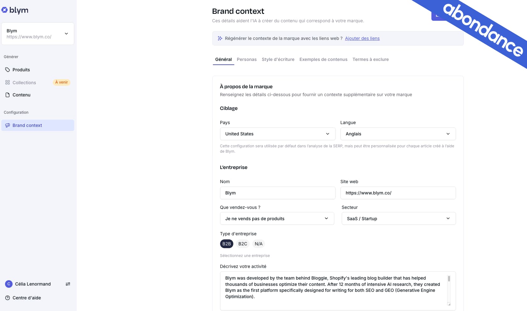 Brand context _ Blym AI