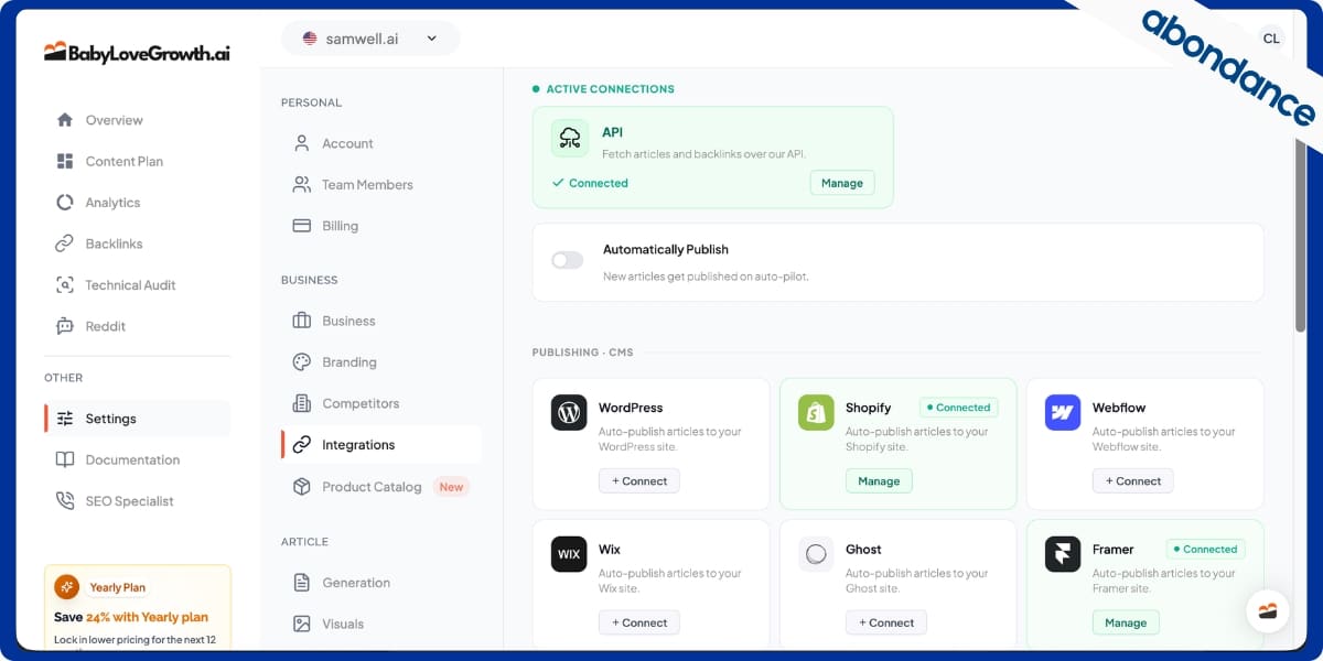 Publication 100 % automatique multi-CMS - BabyLoveGrowth