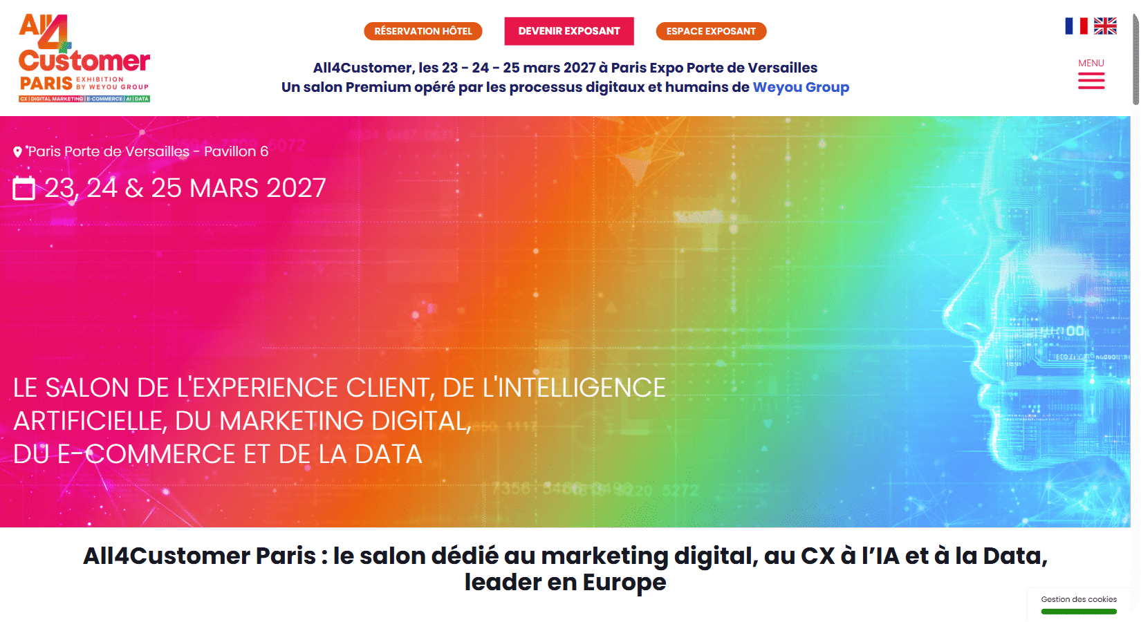 All4Customer Paris 2027 : page d'accueil du site officiel