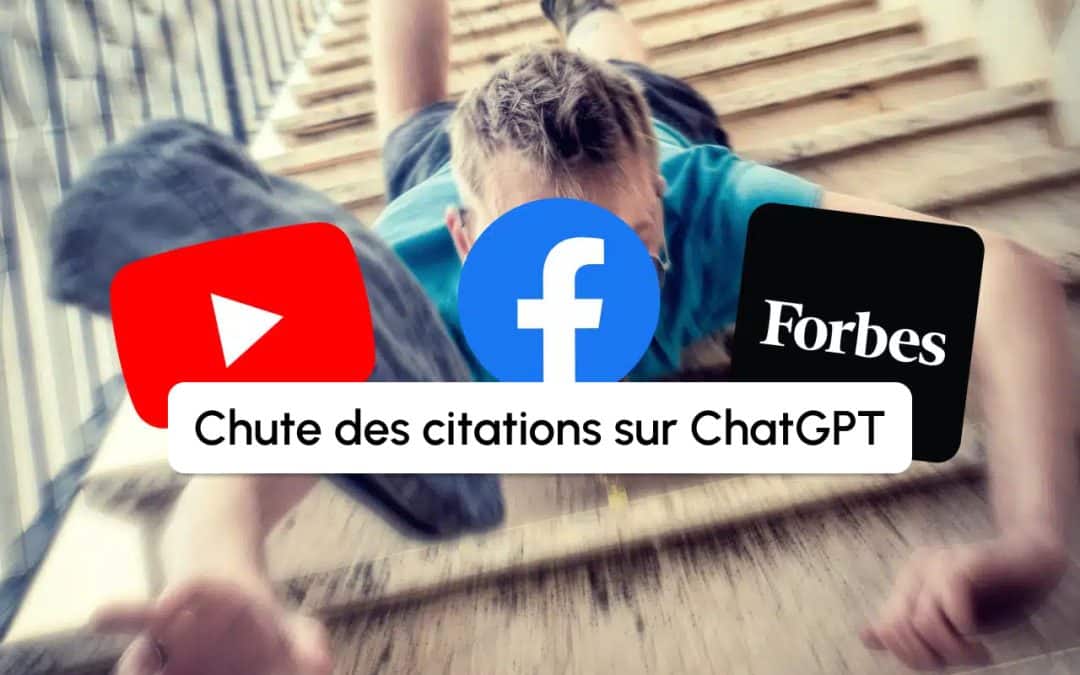 YouTube, Facebook, Wikipedia, Forbes : ChatGPT cite beaucoup moins ces domaines