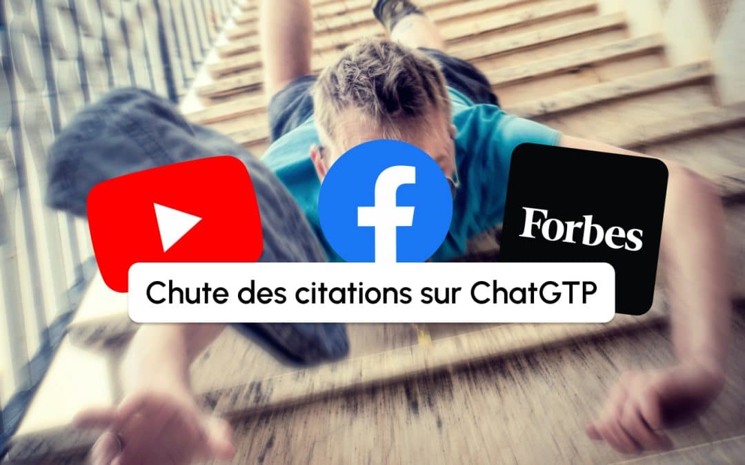 YouTube, Facebook, Wikipedia, Forbes : ChatGPT cite beaucoup moins ces domaines