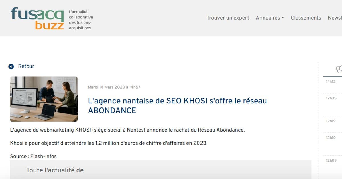 L'agence nantaise de SEO KHOSI s'offre le réseau Abondance