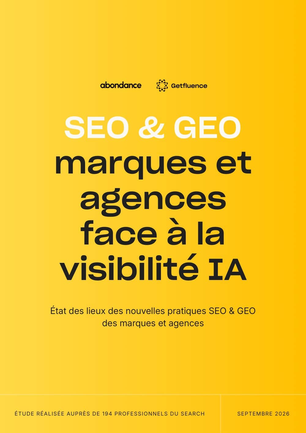 Couverture de l'étude SEO & GEO : marques et agences face à la visibilité IA